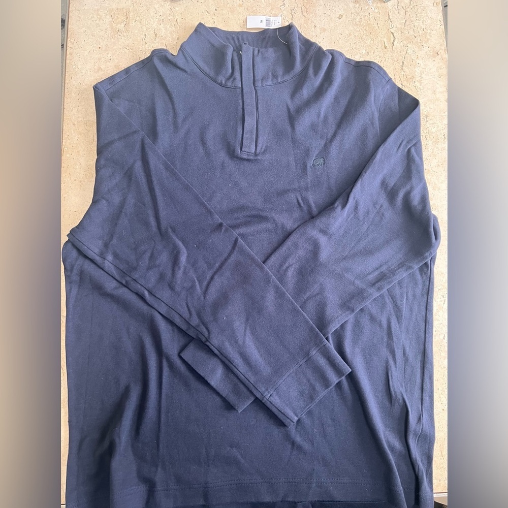 Banana Republic 1/4 Zip Pullover Sweater 100% Cotton Navy Blue Men’s XXL